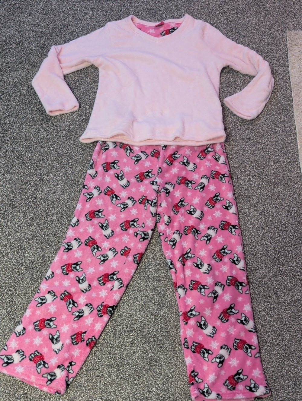 Women's Large Cozy PJ Set- Pink With Bulldogs